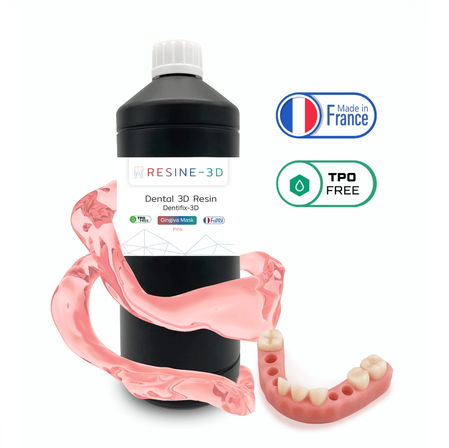 nano_clear water_washable castable_blend ortho_model resine3d snow_white nano_print