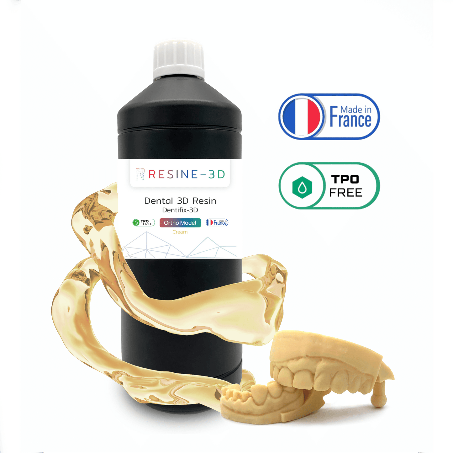 nano_clear water_washable castable_blend ortho_model resine3d snow_white nano_print