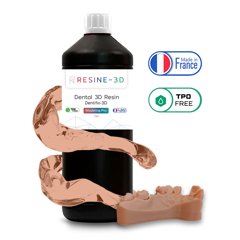 Dentifix-3D Dental 3D Resin Modeling Pro Tan 1 Kg - TPO Free - Made in France
