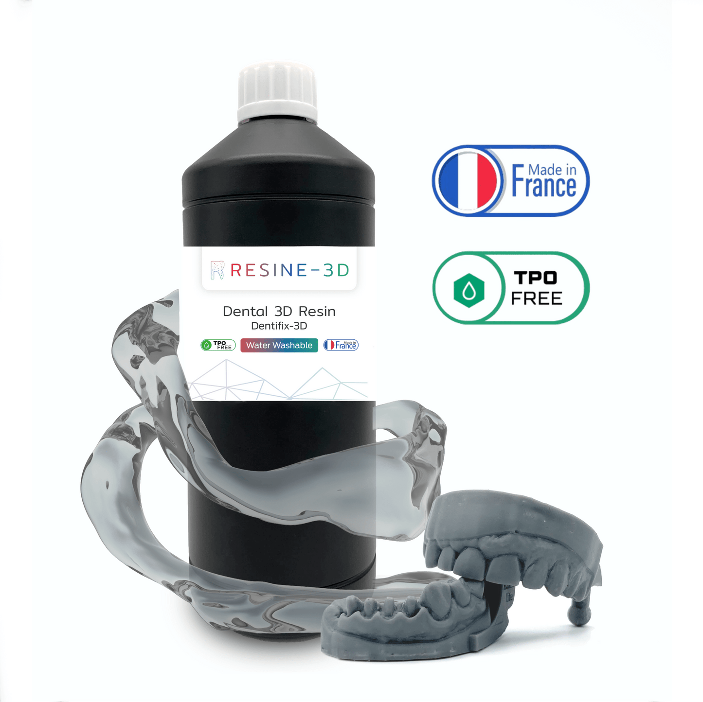 nano_clear water_washable castable_blend ortho_model resine3d snow_white nano_print